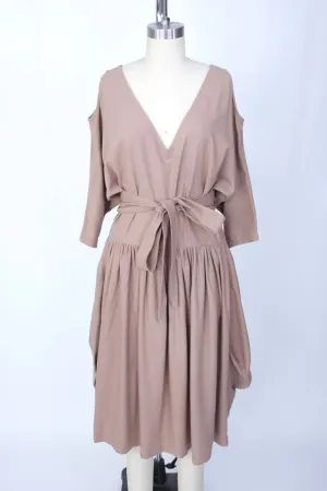 Electric Feathers Raw Silk Cut-Out Dress*