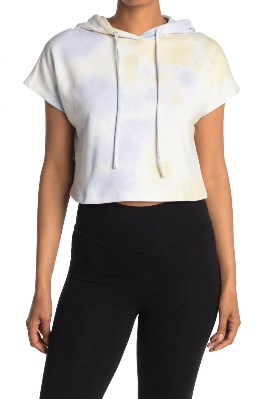 Elodie Womens Short Sleeve Tie Dye Drop Shoulder Hoodie