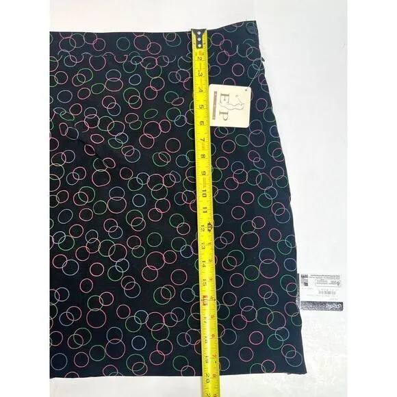 EP Pro Tech Golf Skort Size 18 Black Color Circle Side Zip Back Pocket