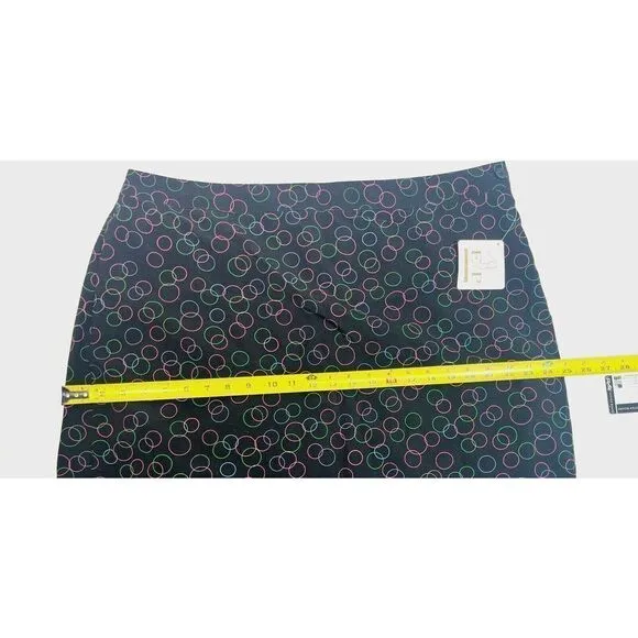 EP Pro Tech Golf Skort Size 18 Black Color Circle Side Zip Back Pocket