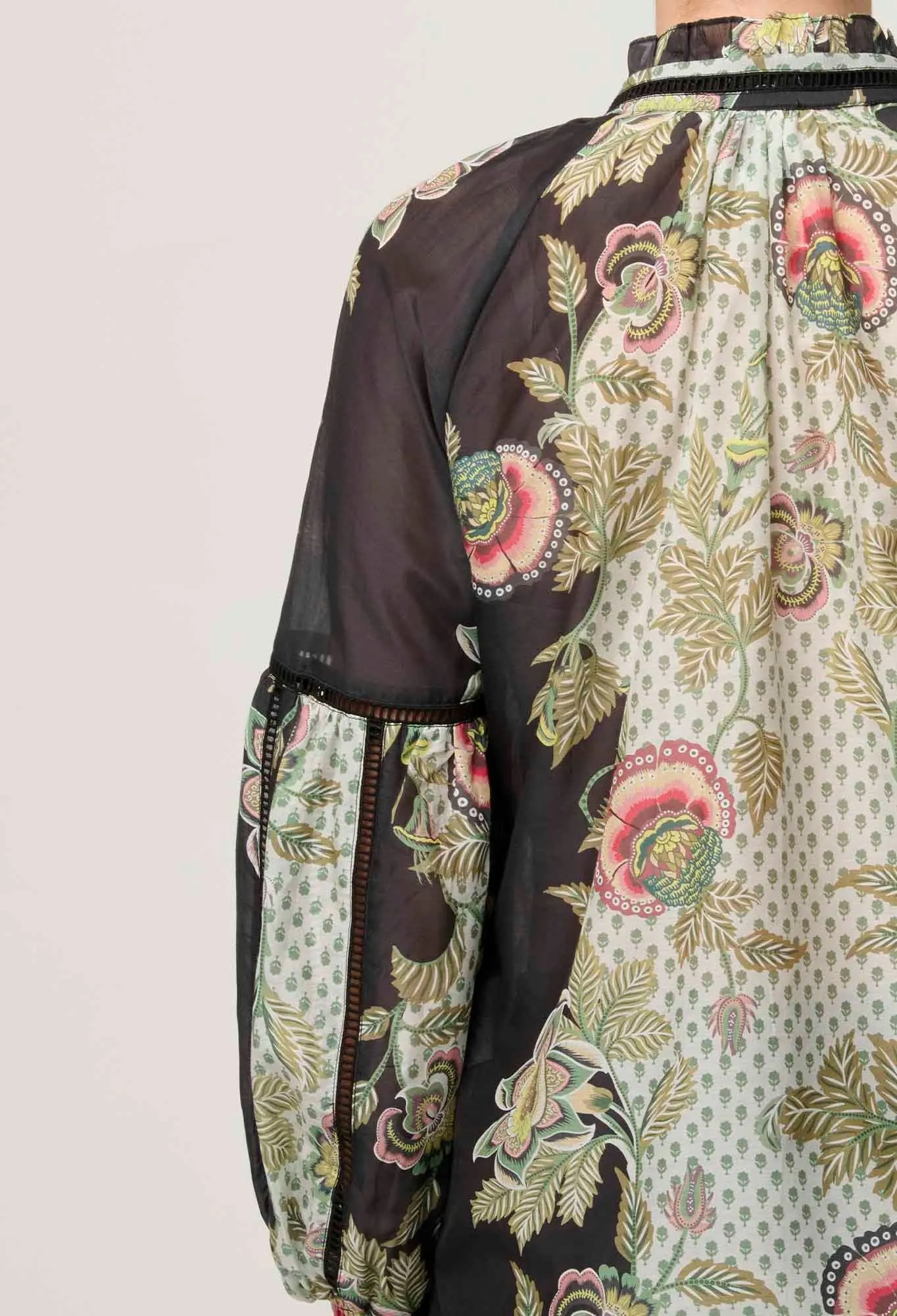 Espada Cotton Silk Blouse - Mariposa Nero