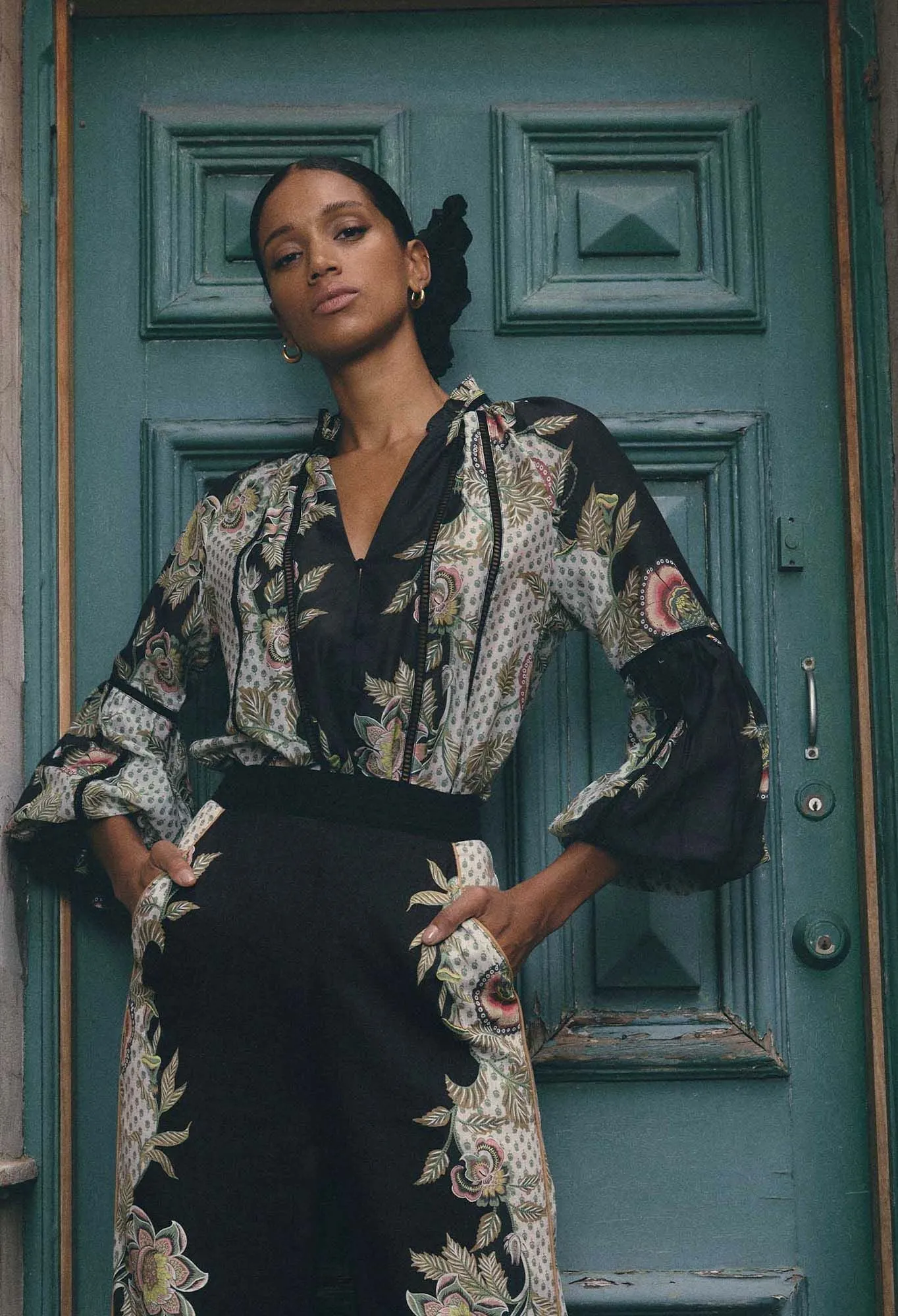 Espada Cotton Silk Blouse - Mariposa Nero