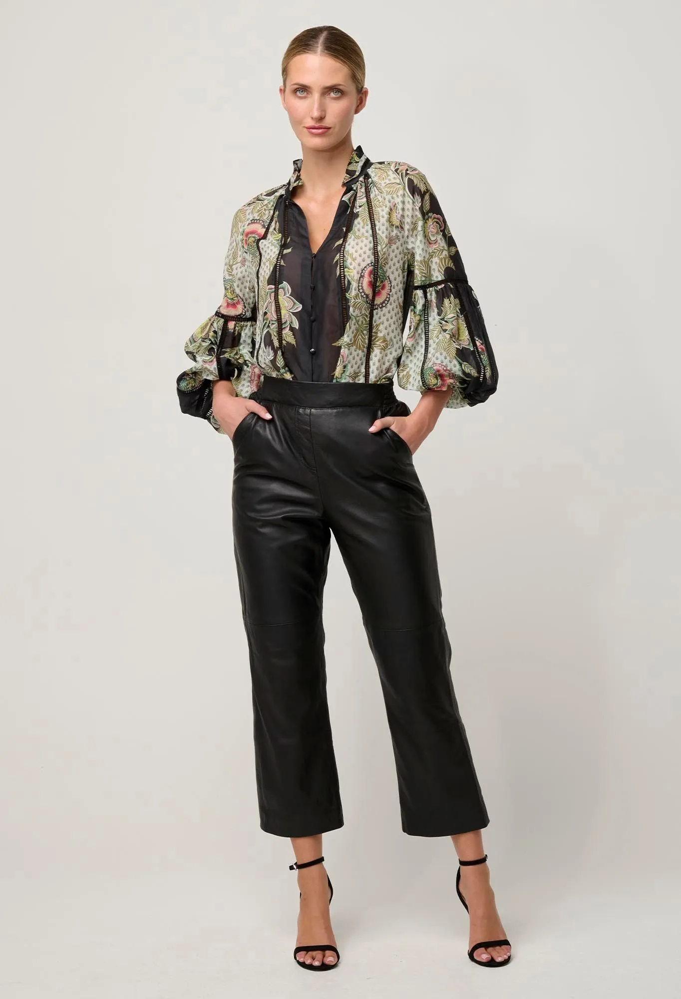 Espada Cotton Silk Blouse - Mariposa Nero