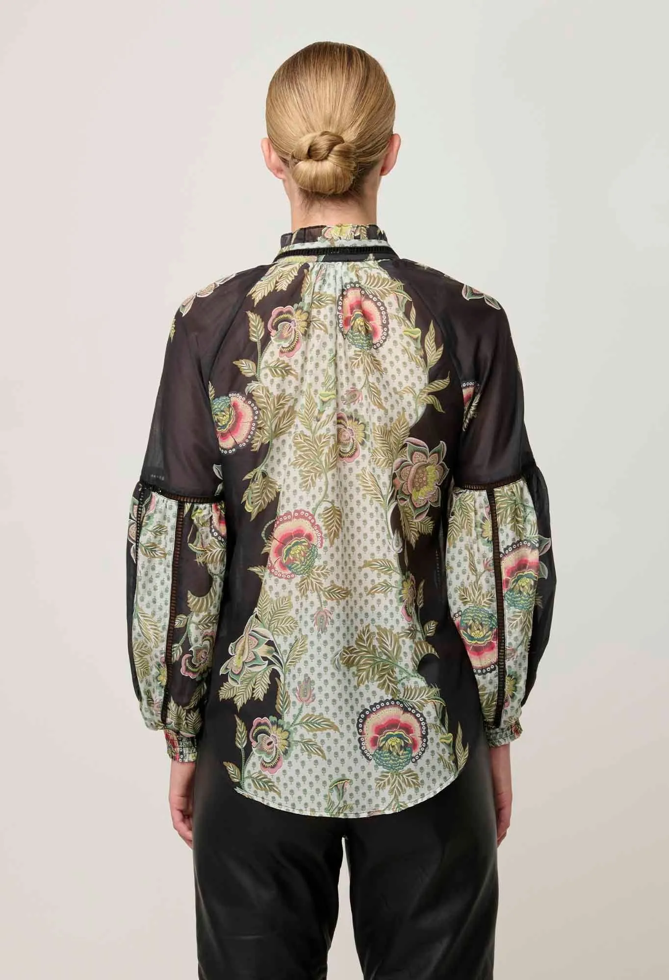 Espada Cotton Silk Blouse - Mariposa Nero