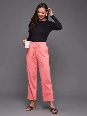 EYELET DRAWSTRING BOTTOM- CORAL