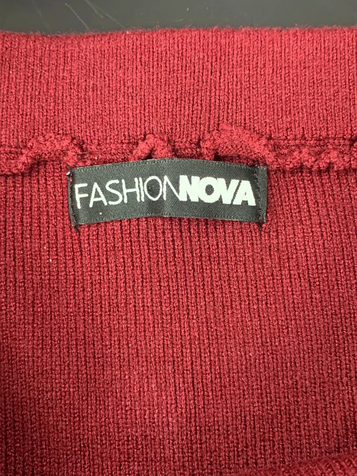 Fashion Nova Red Knit Skirt XS