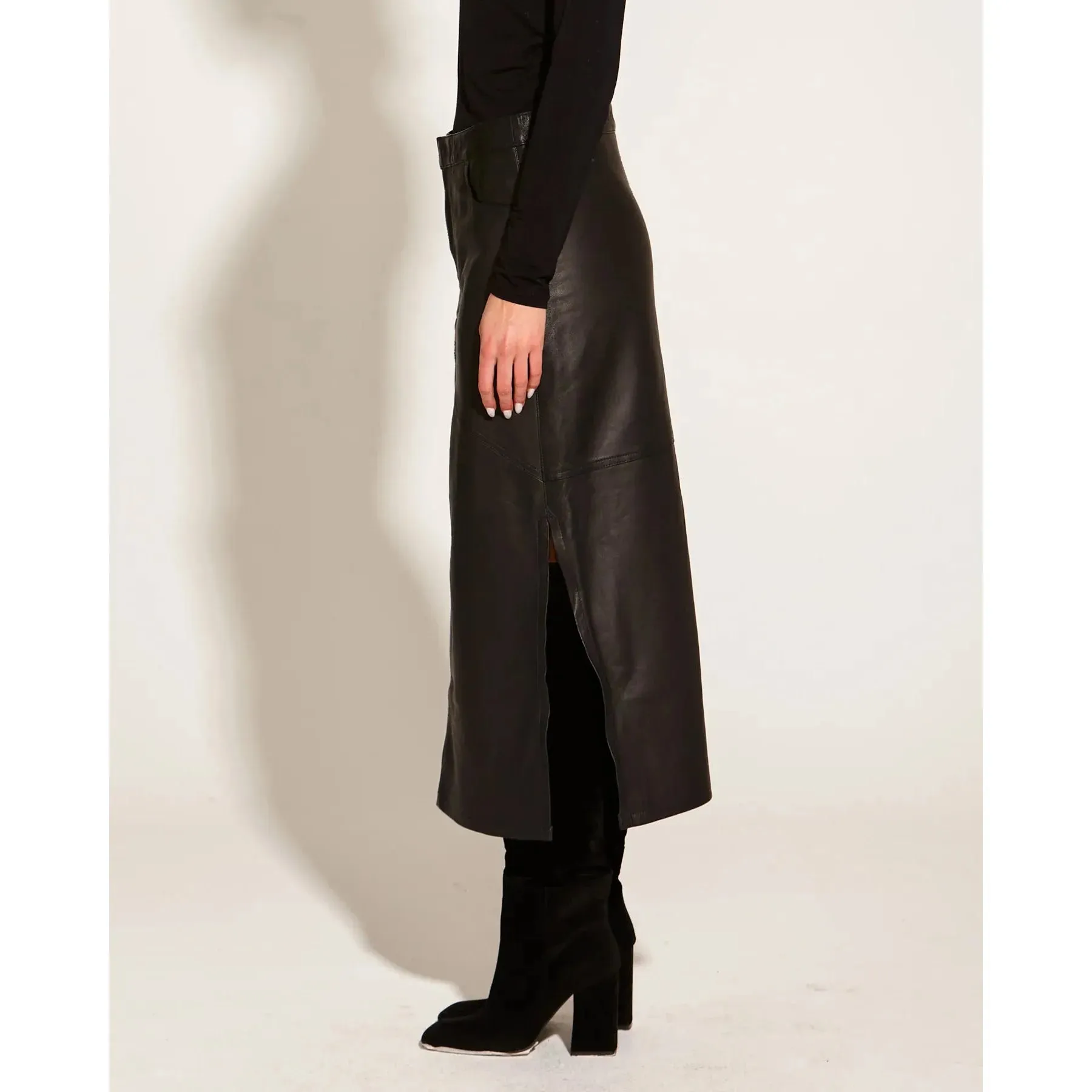 FATE   BECKER | Underground Leather Midi Skirt