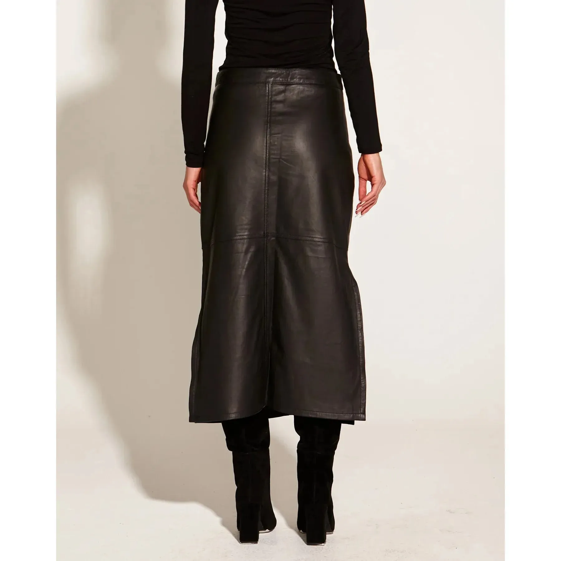 FATE   BECKER | Underground Leather Midi Skirt