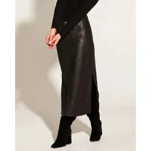FATE   BECKER | Underground Leather Midi Skirt