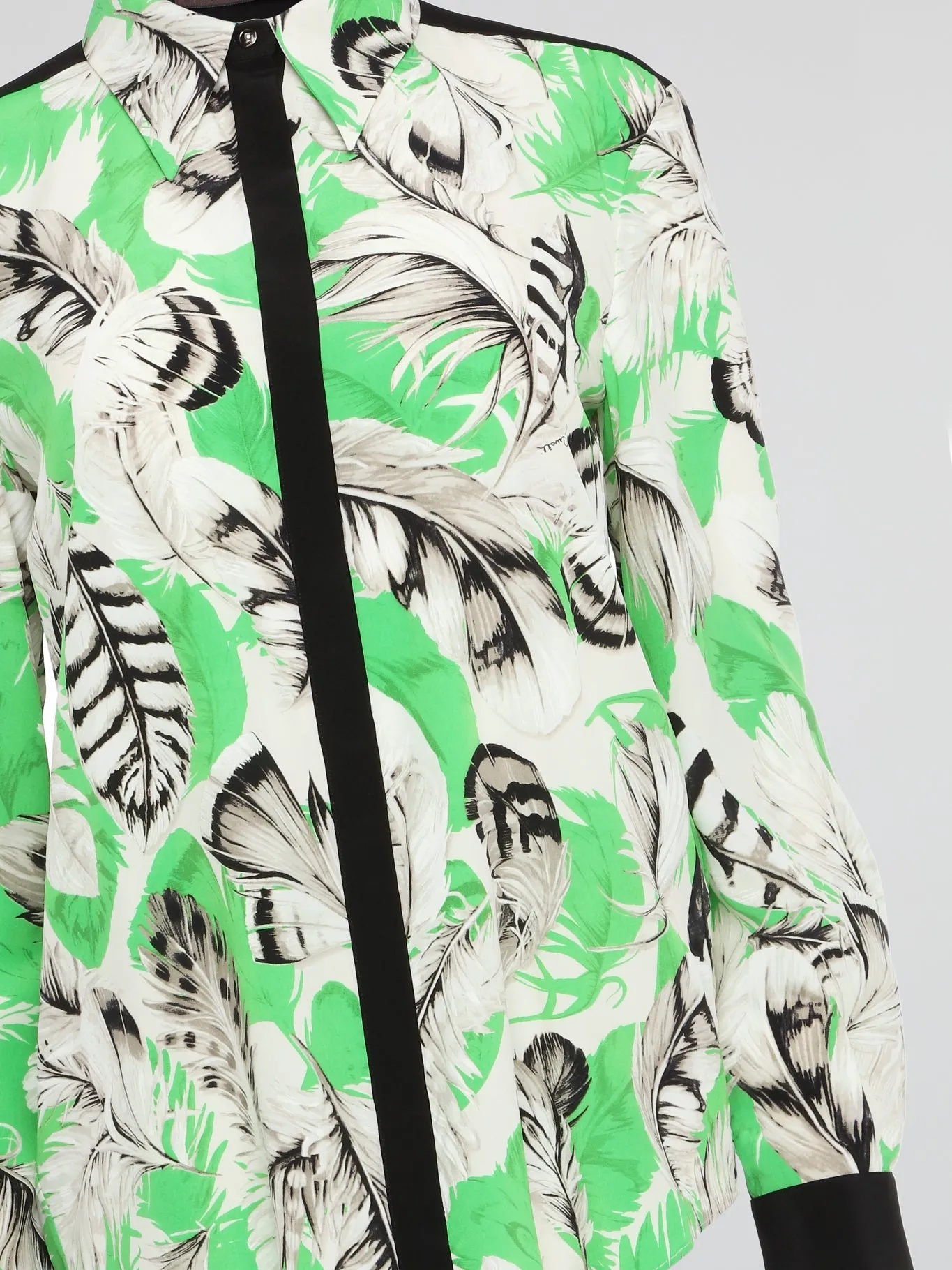 Feather Print Long Sleeve Shirt