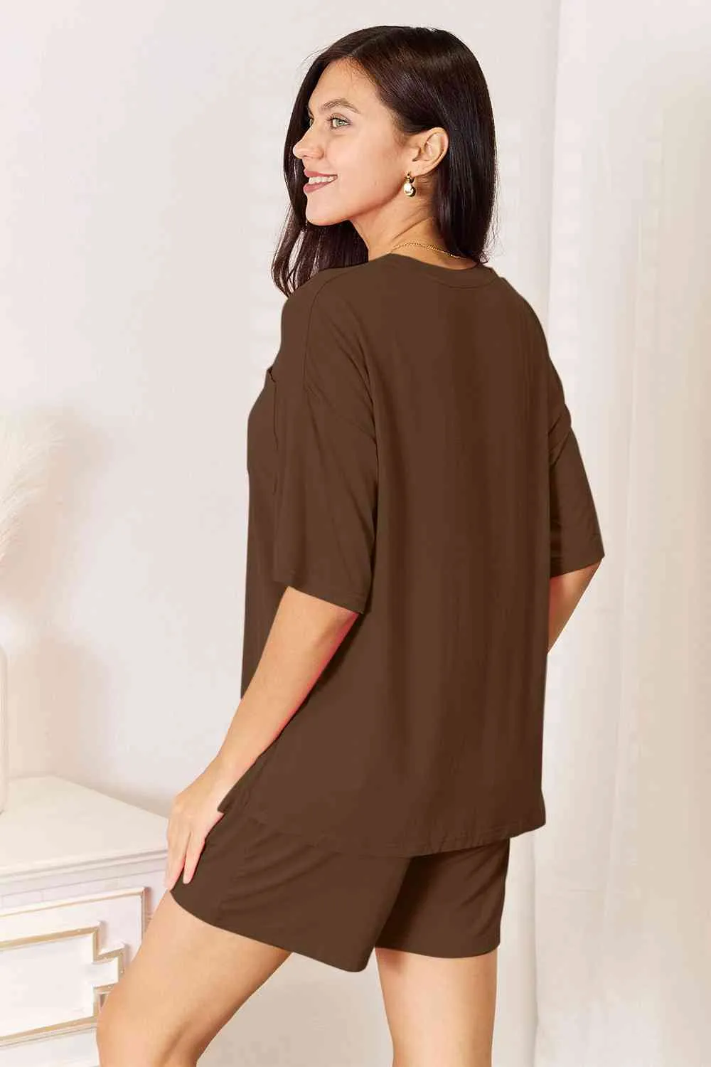 Felicia Basic Bae Full Size Soft Rayon Half Sleeve Top and Shorts Set