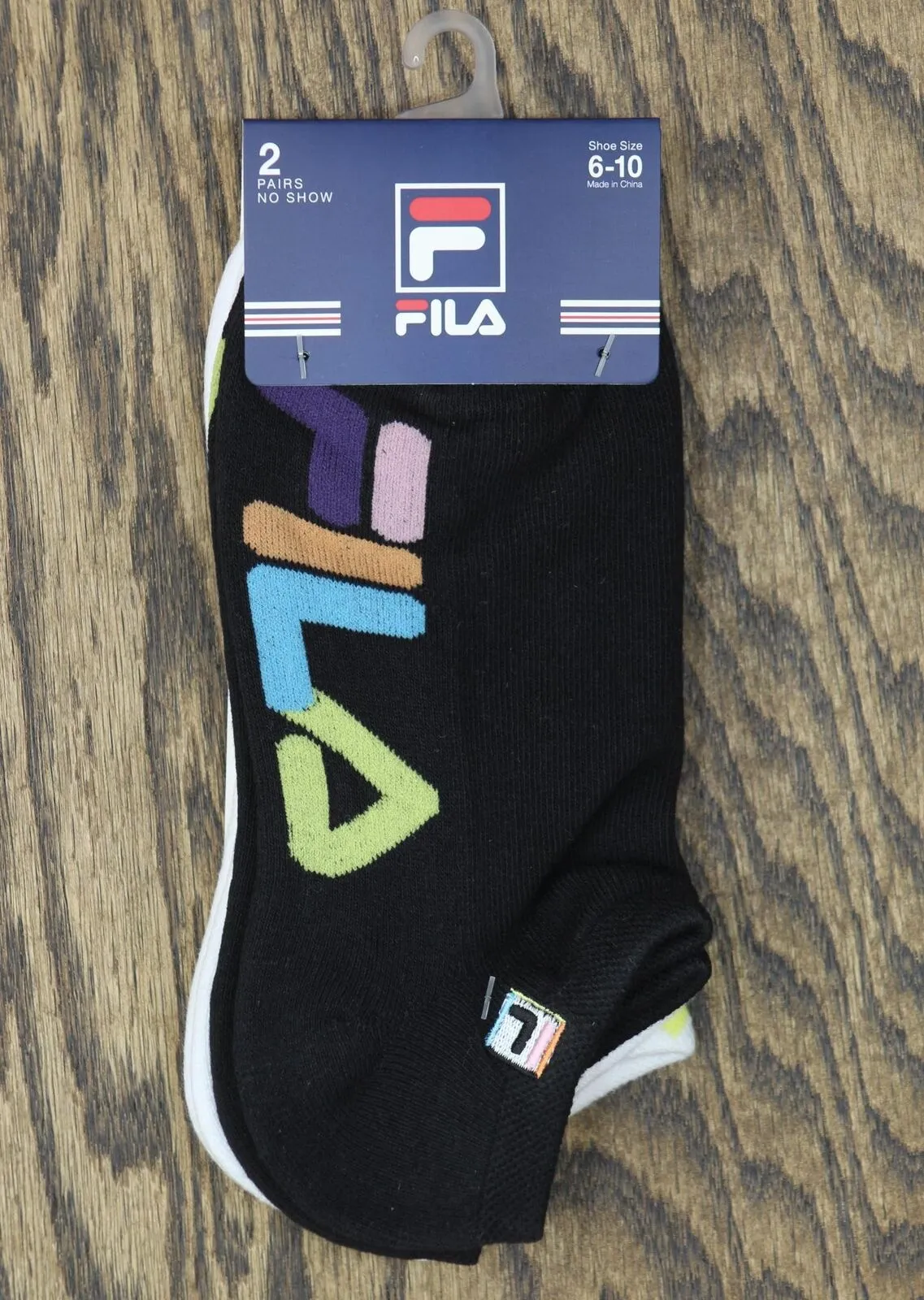 Fila Womens 2 Pack Explore Half Cushion No Show Socks