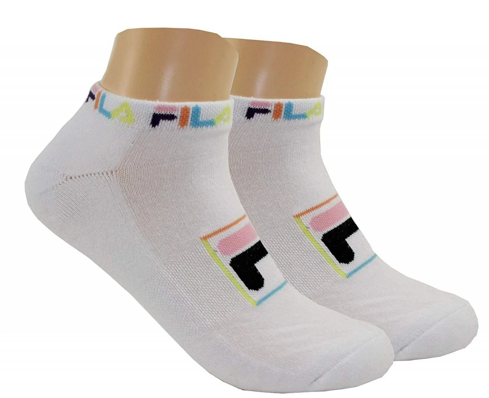 Fila Womens 2 Pack Explore Half Cushion No Show Socks