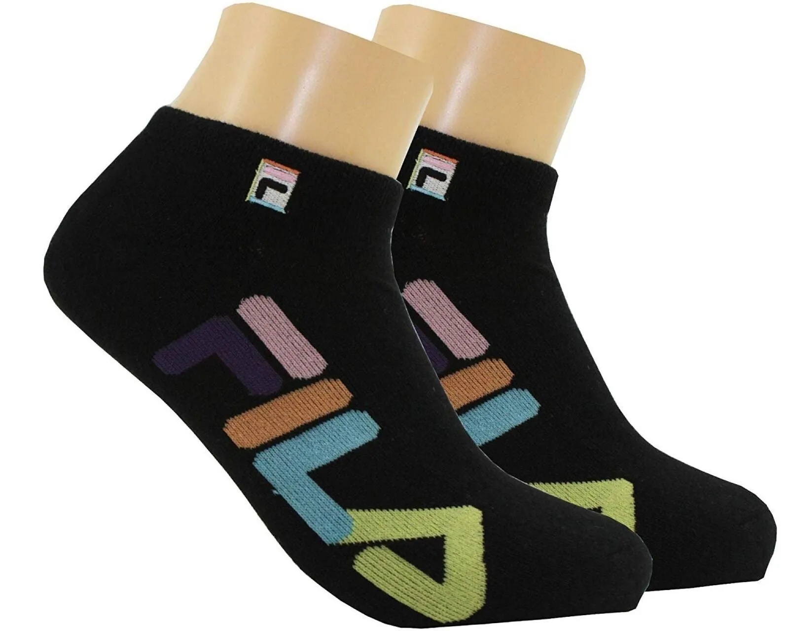 Fila Womens 2 Pack Explore Half Cushion No Show Socks