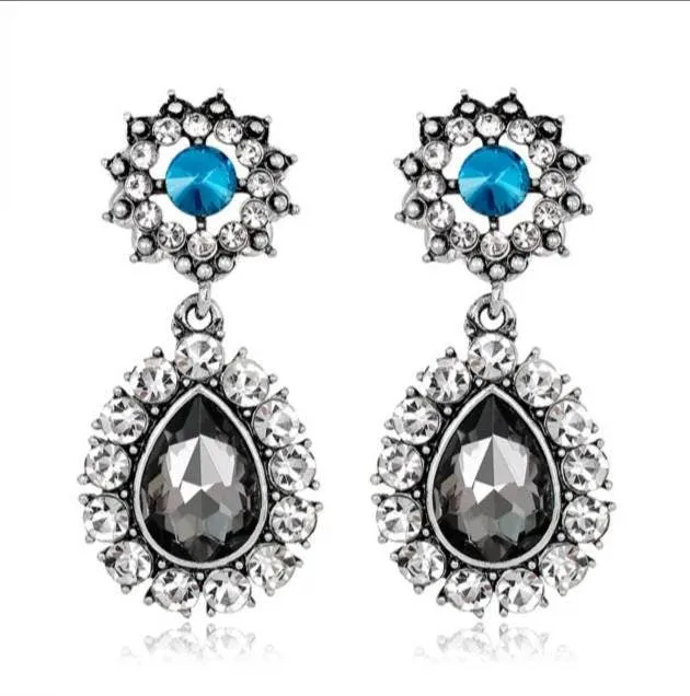 Flapper Gatsby Earrings, 20's rhinestone pearls art deco, 1920's earrings, Bridal, earrings, earrings, vintage, retro
