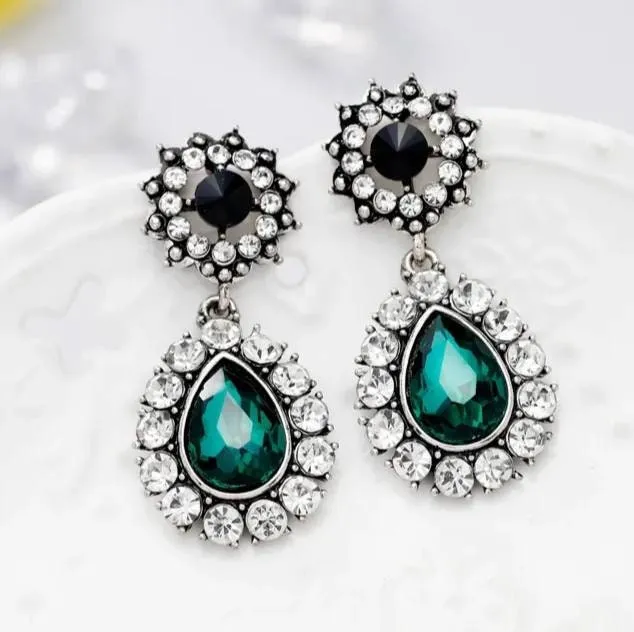 Flapper Gatsby Earrings, 20's rhinestone pearls art deco, 1920's earrings, Bridal, earrings, earrings, vintage, retro