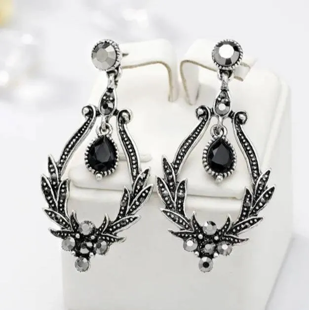 Flapper Gatsby Earrings, 20's rhinestone pearls art deco, 1920's earrings, Bridal, earrings, earrings, vintage, retro