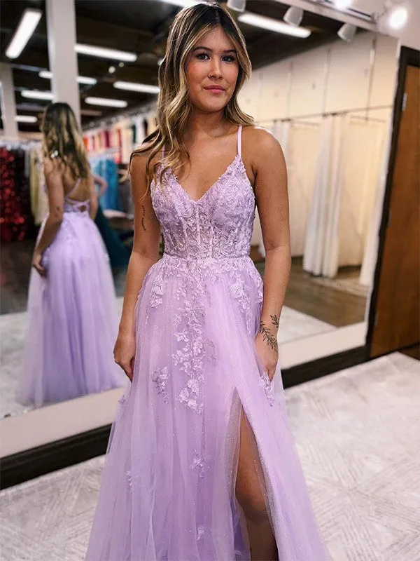 Floor Length Violet Purple Corset Lace Prom Dresses 2024 A Line Graduation Dress