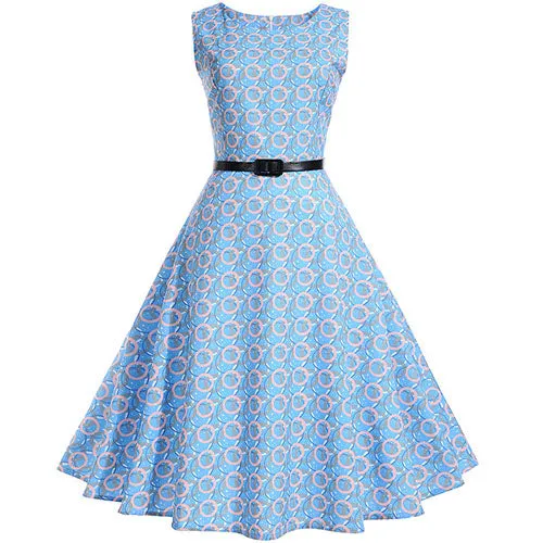 Floral Print Vintage Dress Women Retro PinUp Tutu Dresses Hepburn 50s 60s Rockabilly Robe feminino Vestidos Swing dresses S~3XL