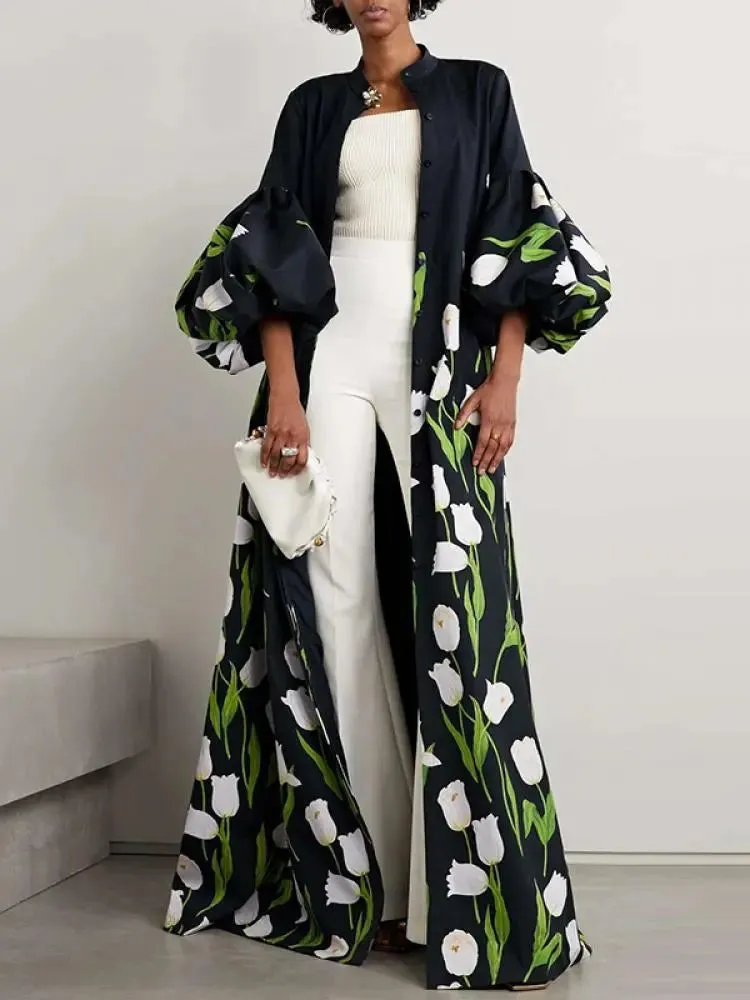 Floral Printed Party Shirt Dresses