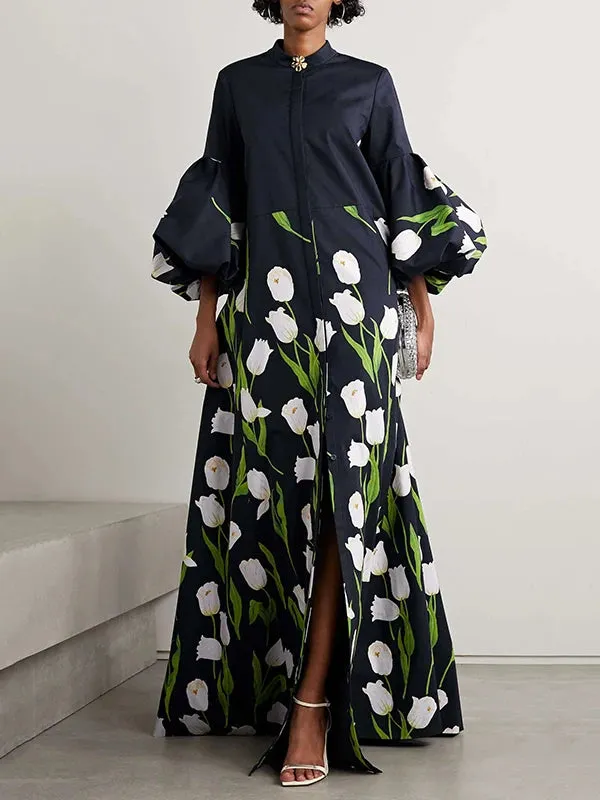 Floral Printed Party Shirt Dresses