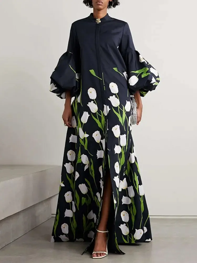 Floral Printed Party Shirt Dresses
