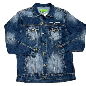 FP x Sandrine Rose  L’Artiste Distressed Denim Jean Jacket, Medium, NWT