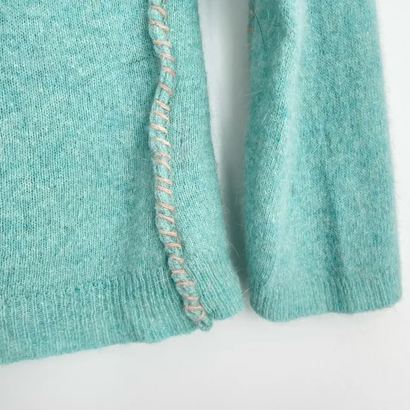 Free People Womens Twee 3/4 Sleeve Delicate Wool Bead Embroidered Cardigan XS