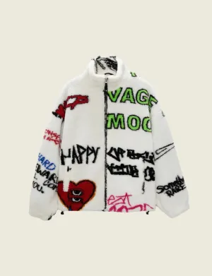 FSW® White Grafitti Fur Jacket