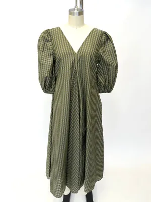 Ganni Seersucker Gingham Dress