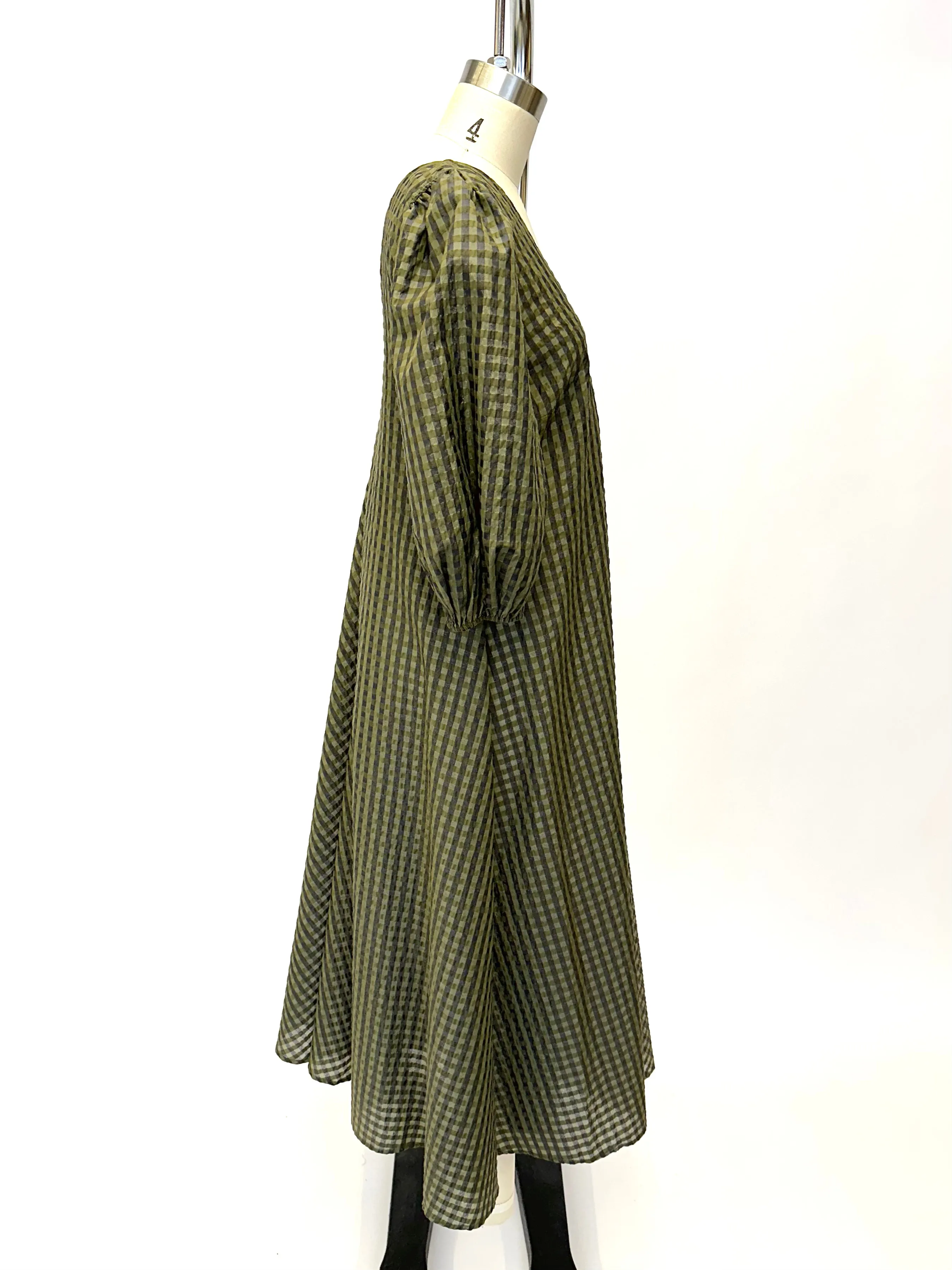 Ganni Seersucker Gingham Dress