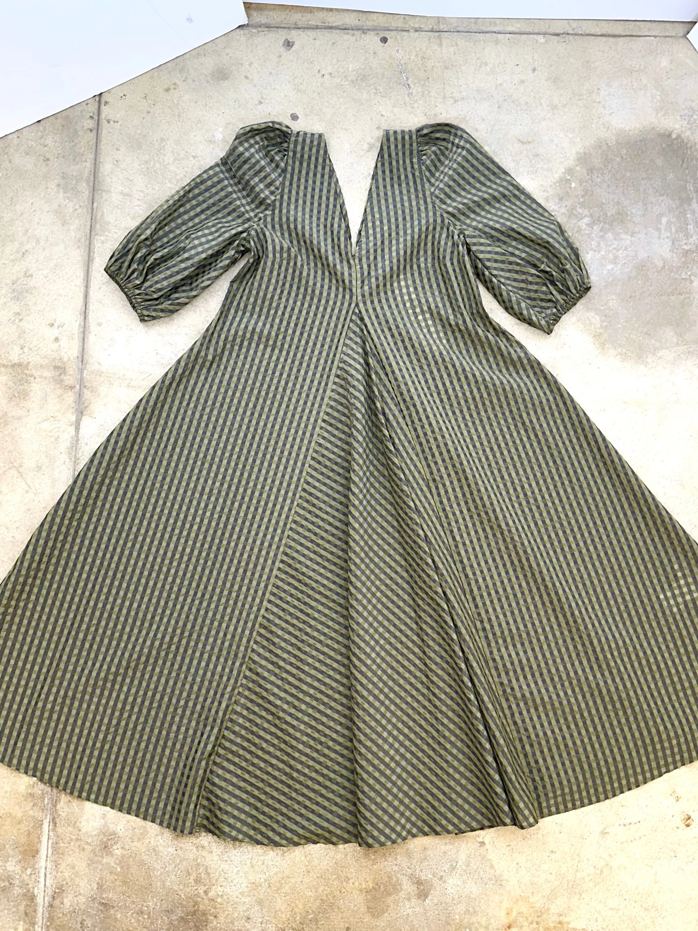 Ganni Seersucker Gingham Dress