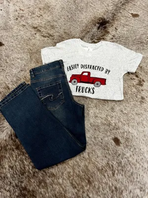 Garret Boy Loose Fit Denim Dark Wash Jeans