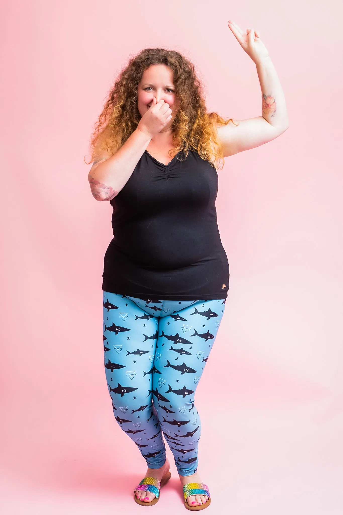 Geometric Shark Women’s Activewear Leggings Regular Length