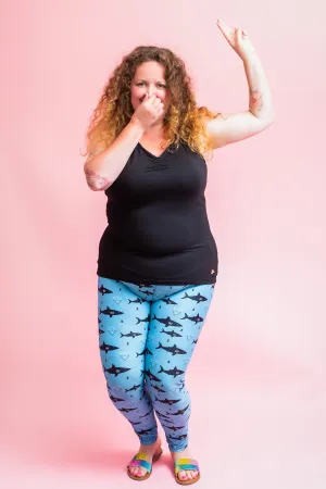 Geometric Shark Women’s Activewear Leggings Regular Length