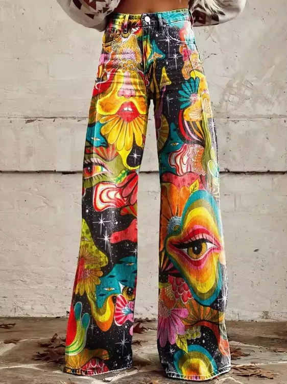Gia | Boho Earth Wide-Leg Pants