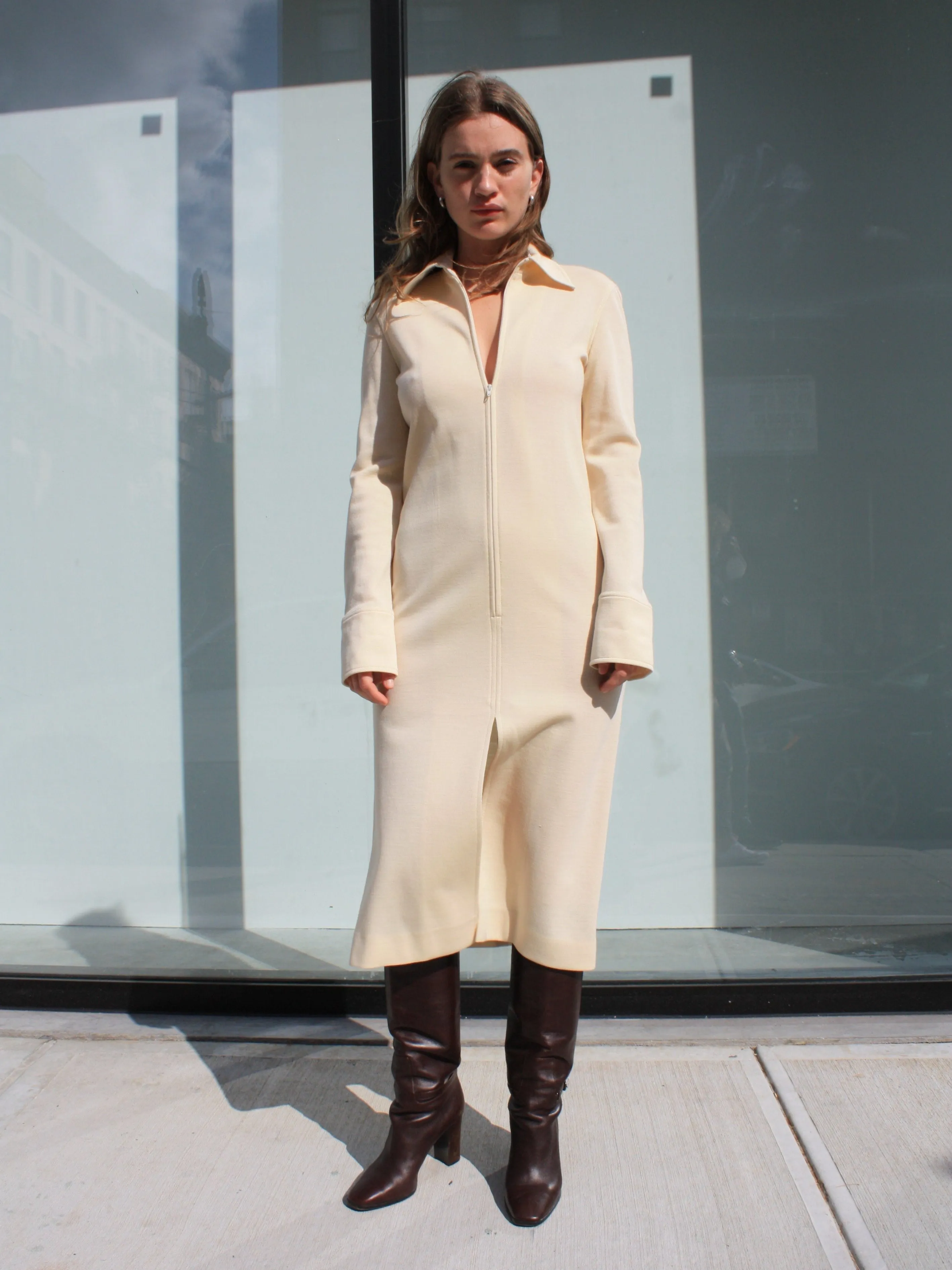 Gianfranco Ferre Zippered Knit Dress