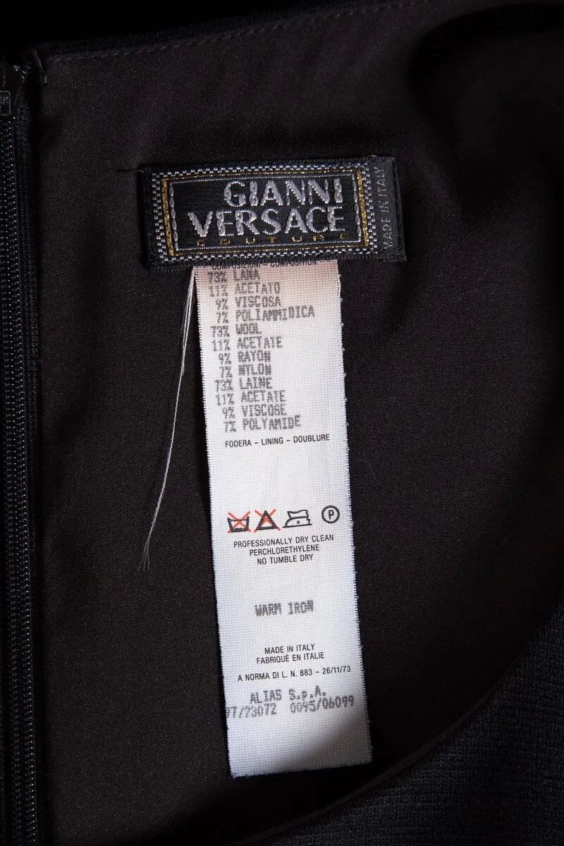 Gianni Versace Vintage Black Sleeveless Dress SZ 4