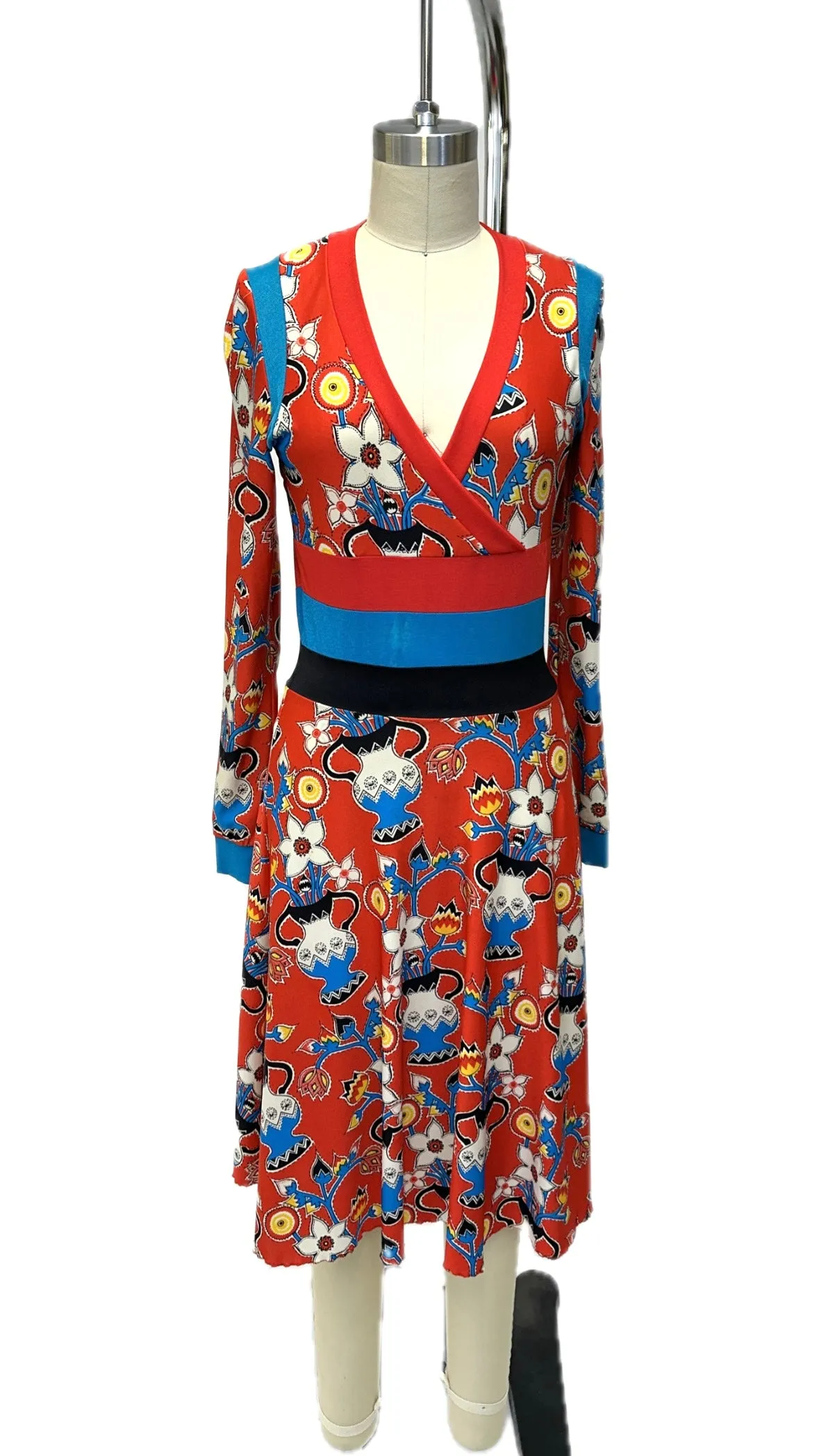 Giorgio Sant' Angelo Floral Vessel Print Dress