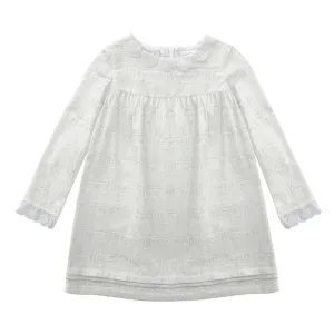Girls Lotus Trim Dress - Cream
