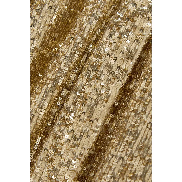 Gold Sequined Tulle Gown