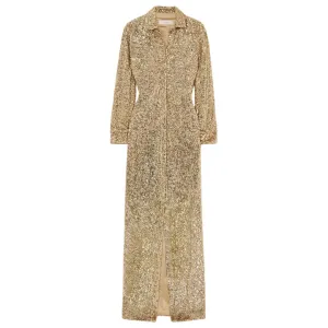 Gold Sequined Tulle Gown