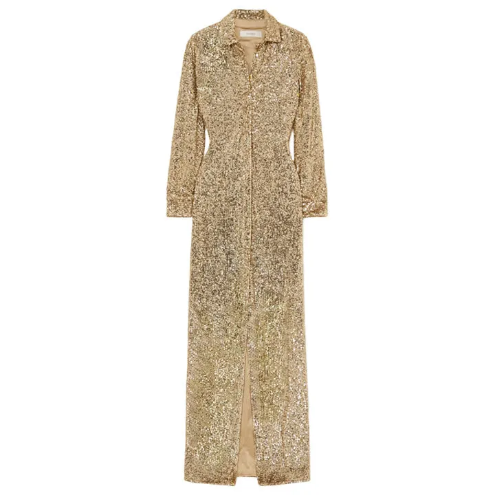 Gold Sequined Tulle Gown