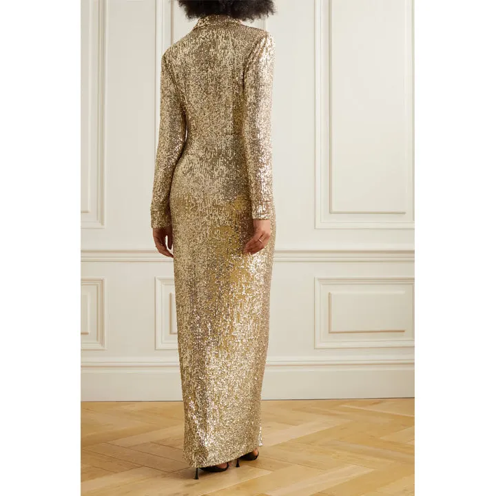 Gold Sequined Tulle Gown