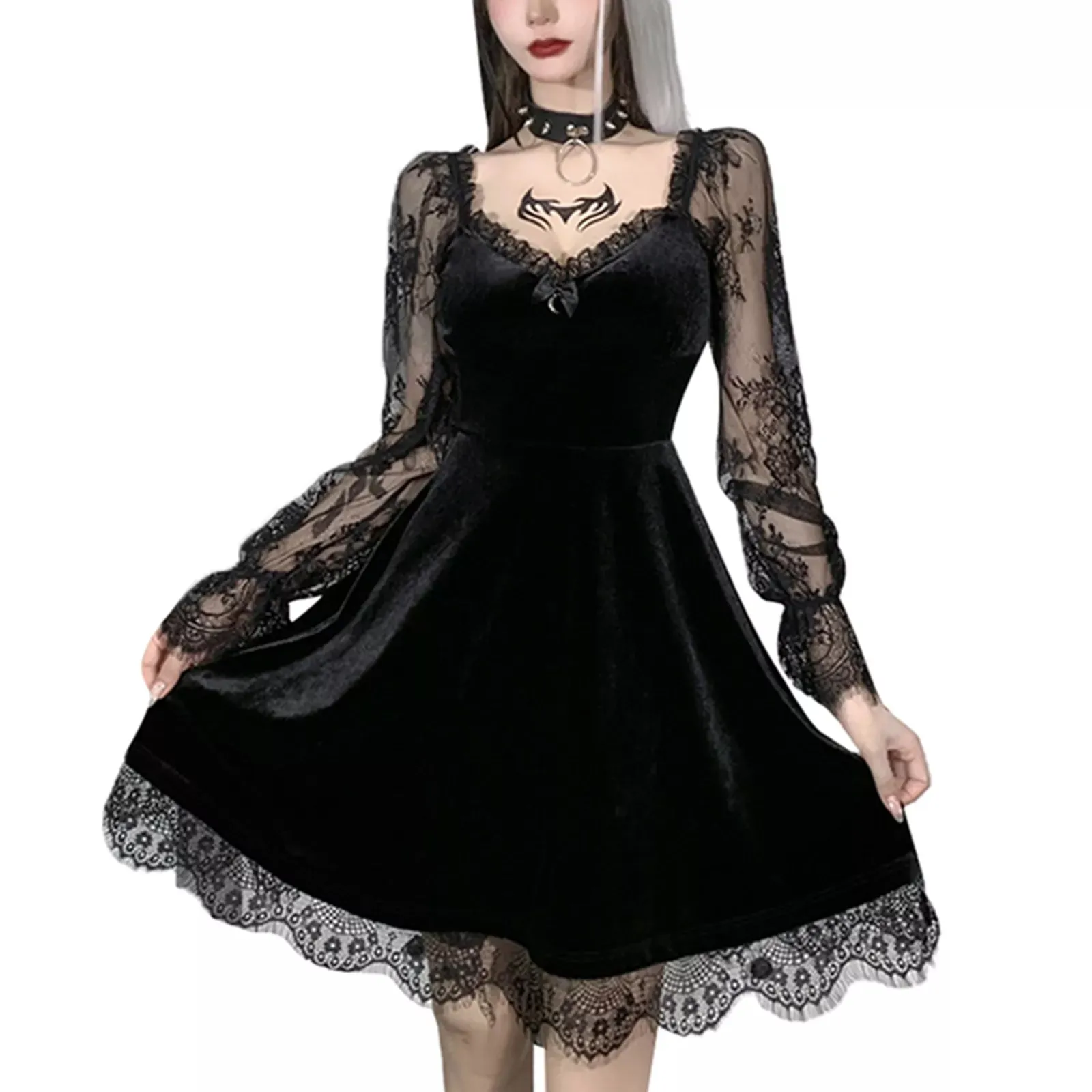 Gothic Vintage Lace Dress