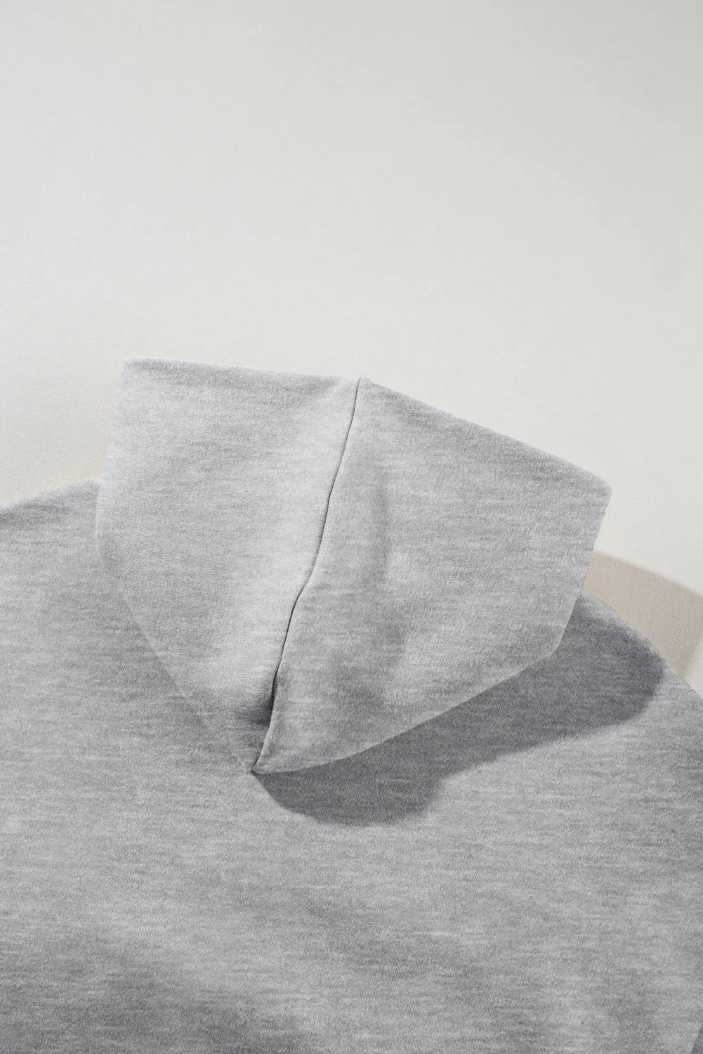 Gray Solid Exposed Seams Hoodie and Joggers Activewear Set
