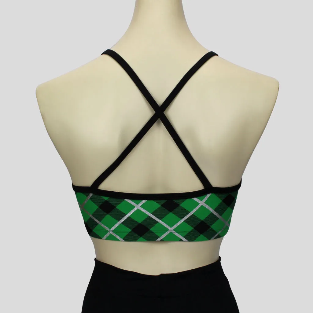 Green & Black Tartan Crop Top
