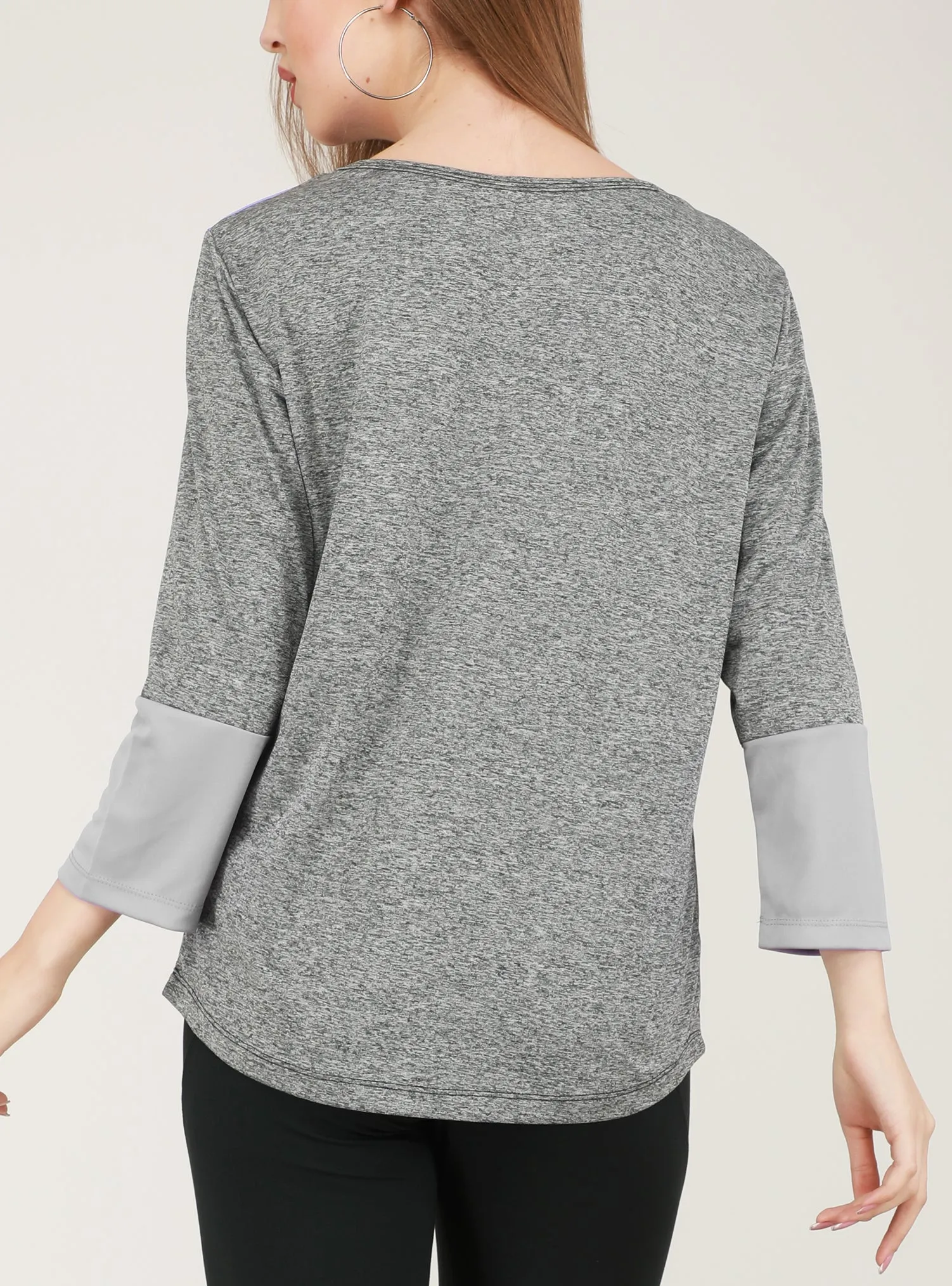 Grey Texture Full Sleeve T-Shirt
