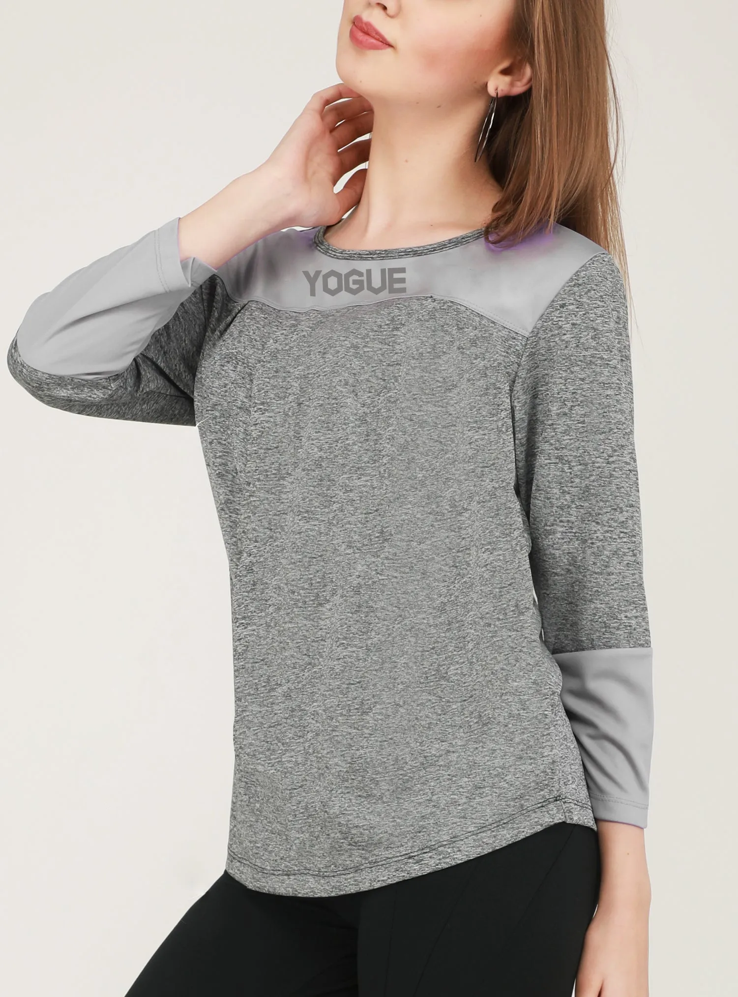 Grey Texture Full Sleeve T-Shirt