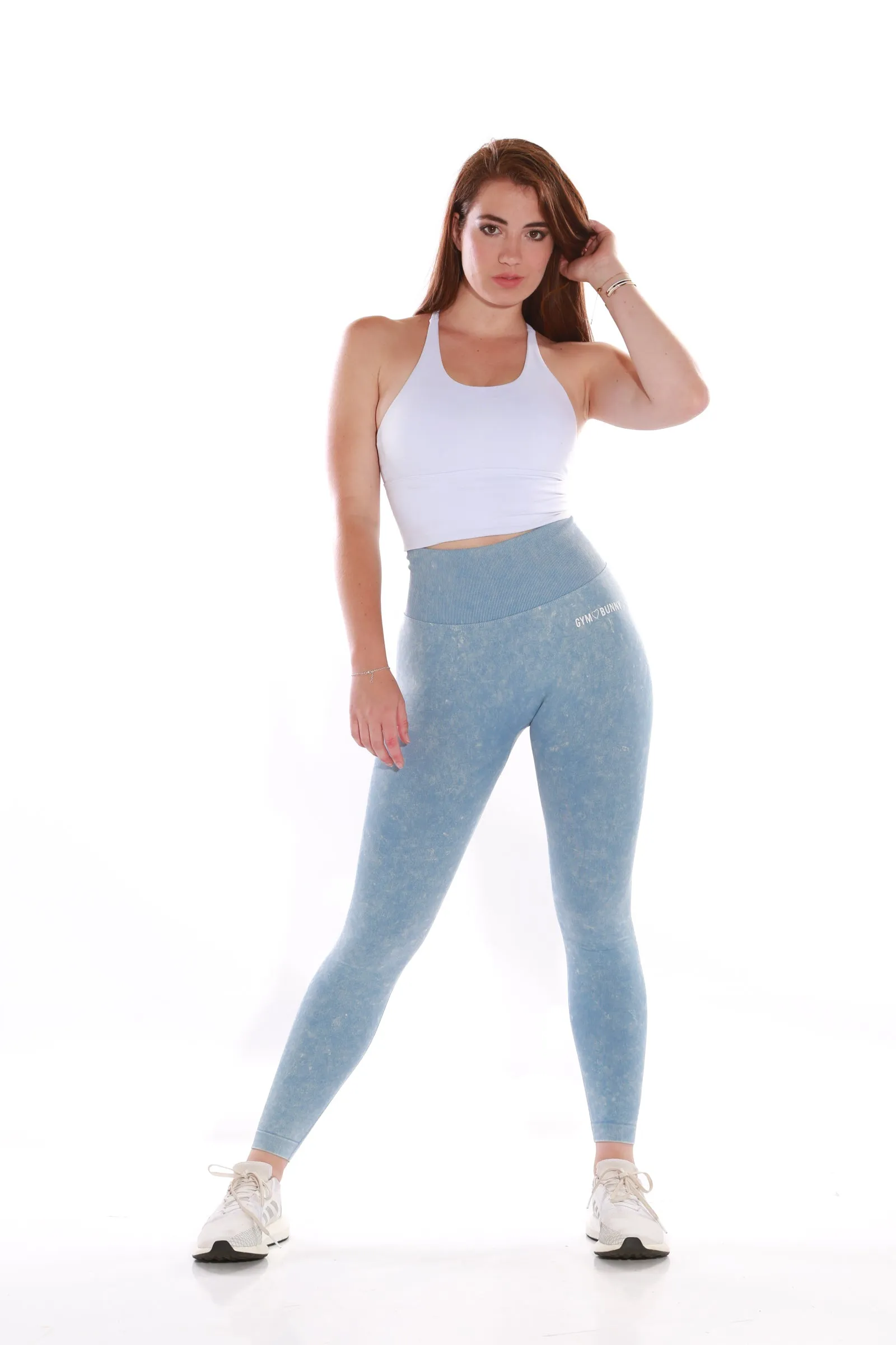 Gym Bunny Summer Scrunch leggings -Ocean wash